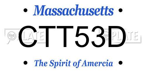 CTT53D Massachusetts License Plate
