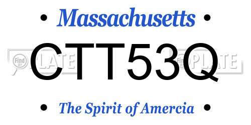 CTT53Q Massachusetts License Plate