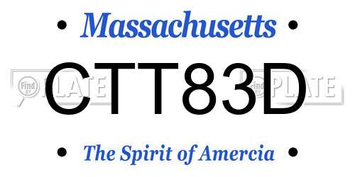 CTT83D Massachusetts License Plate