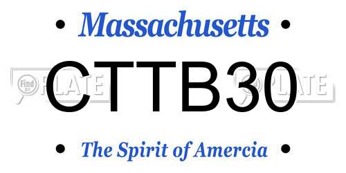 CTTB30 Massachusetts License Plate