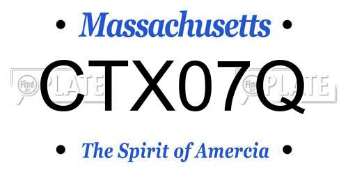 CTX07Q Massachusetts License Plate