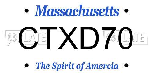 CTXD70 Massachusetts License Plate