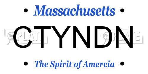 CTYNDN Massachusetts License Plate