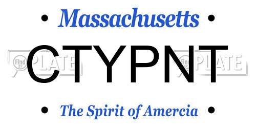 CTYPNT Massachusetts License Plate