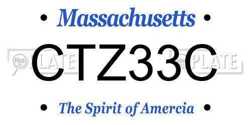 CTZ33C Massachusetts License Plate