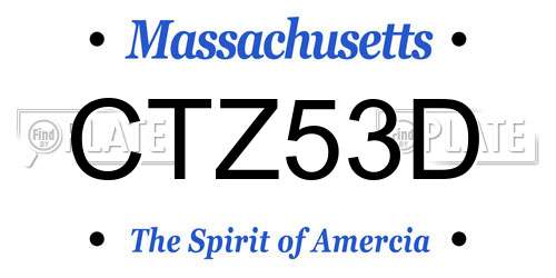 CTZ53D Massachusetts License Plate