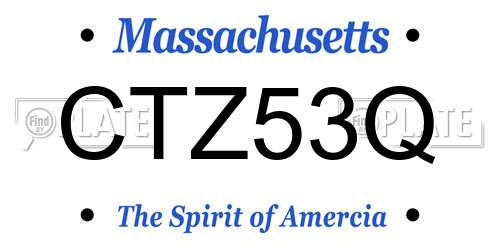 CTZ53Q Massachusetts License Plate
