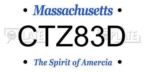 CTZ83D Massachusetts License Plate