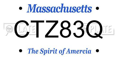 CTZ83Q Massachusetts License Plate