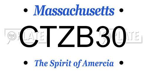 CTZB30 Massachusetts License Plate