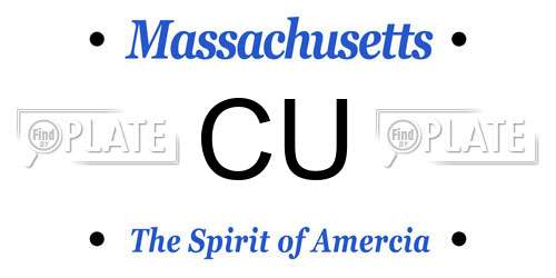 CU Massachusetts License Plate