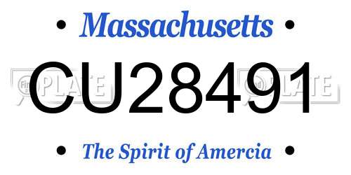 CU28491 Massachusetts License Plate