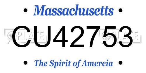 CU42753 Massachusetts License Plate
