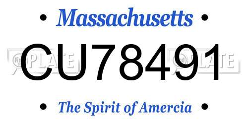 CU78491 Massachusetts License Plate