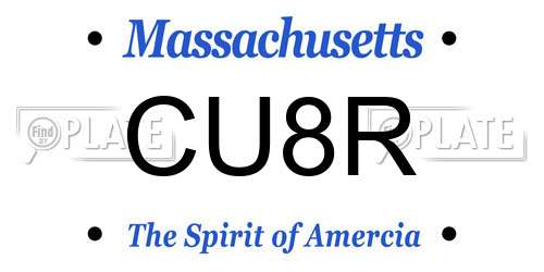 CU8R Massachusetts License Plate