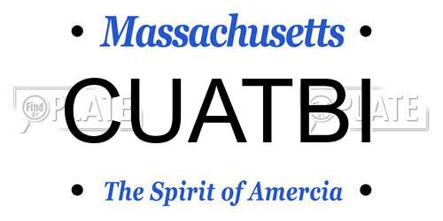 CUATBI Massachusetts License Plate