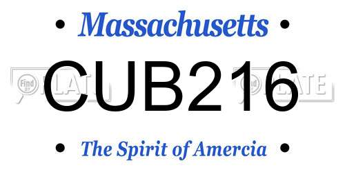 CUB216 Massachusetts License Plate