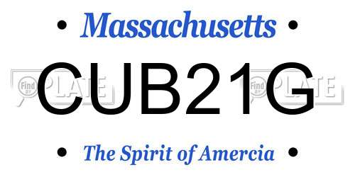 CUB21G Massachusetts License Plate