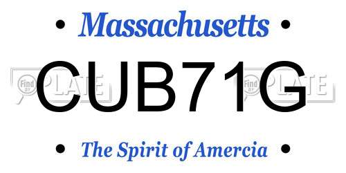 CUB71G Massachusetts License Plate