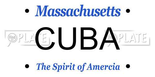 CUBA Massachusetts License Plate