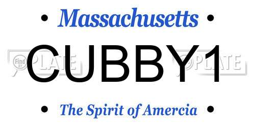 CUBBY1 Massachusetts License Plate