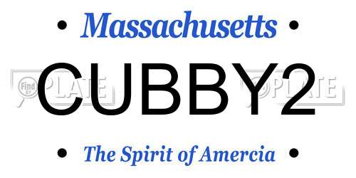 CUBBY2 Massachusetts License Plate