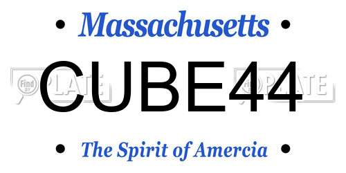 CUBE44 Massachusetts License Plate