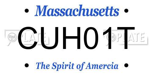 CUH01T Massachusetts License Plate