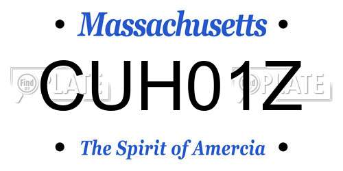 CUH01Z Massachusetts License Plate
