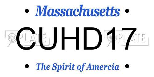 CUHD17 Massachusetts License Plate