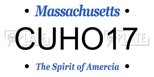 CUHO17 Massachusetts License Plate