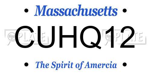 CUHQ12 Massachusetts License Plate