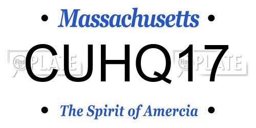 CUHQ17 Massachusetts License Plate