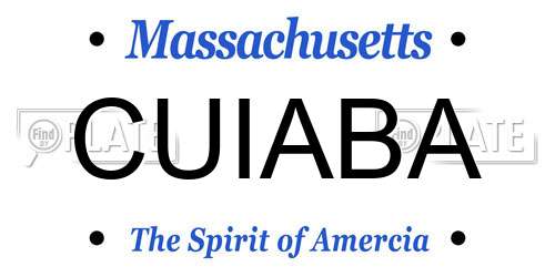 CUIABA Massachusetts License Plate