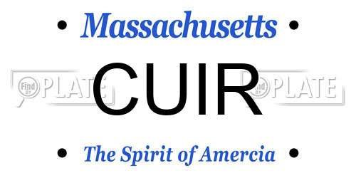 CUIR Massachusetts License Plate