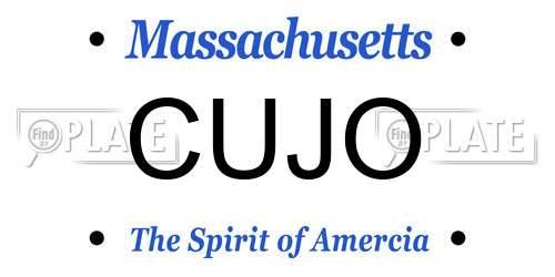 CUJO Massachusetts License Plate