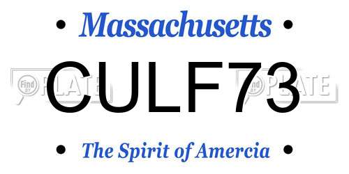 CULF73 Massachusetts License Plate