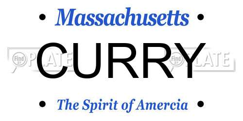 CURRY Massachusetts License Plate