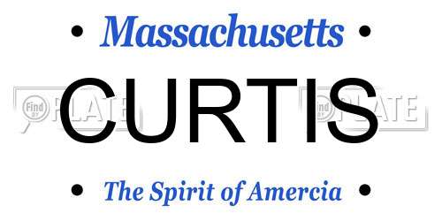 CURTIS Massachusetts License Plate