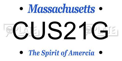 CUS21G Massachusetts License Plate