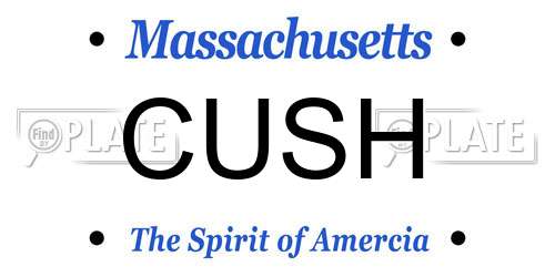CUSH Massachusetts License Plate