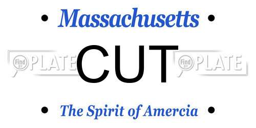 CUT Massachusetts License Plate