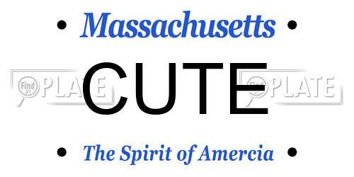 CUTE Massachusetts License Plate