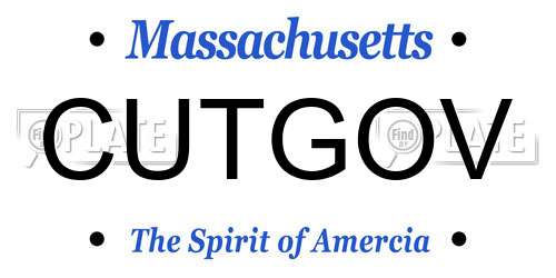 CUTGOV Massachusetts License Plate