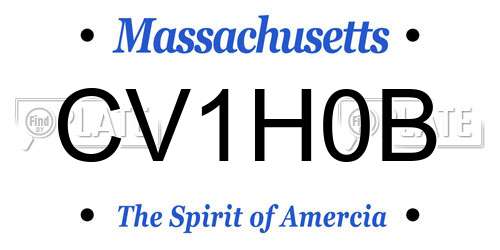 CV1H0B Massachusetts License Plate