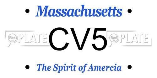 CV5 Massachusetts License Plate