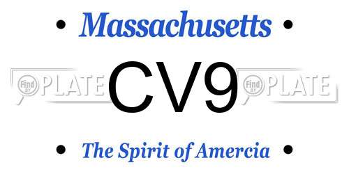 CV9 Massachusetts License Plate