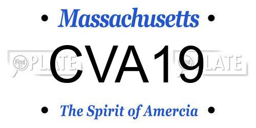 CVA19 Massachusetts License Plate