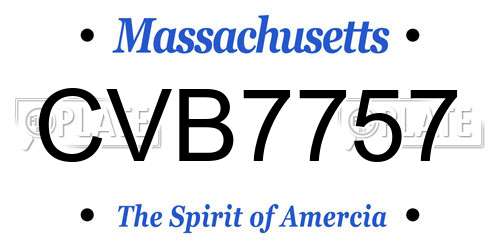 CVB7757 Massachusetts License Plate