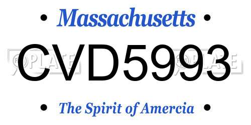CVD5993 Massachusetts License Plate
